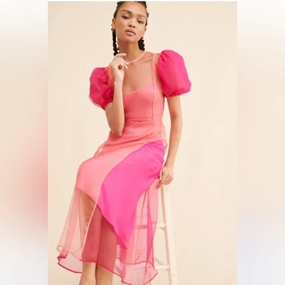 CeliaB | Dresses | Celiab Nammu Elegant Pink Dress With Puff Sleeves | Poshmark CeliaB | Dresses | Celiab Nammu Elegant Pink Dress With Puff Sleeves | Poshmark